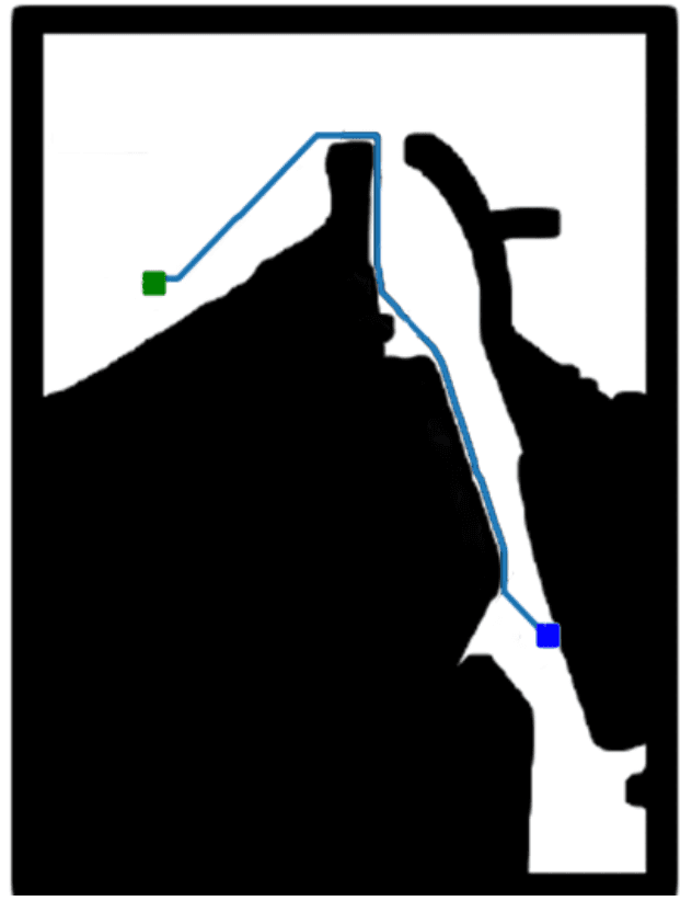 Result of the path planning algorithm